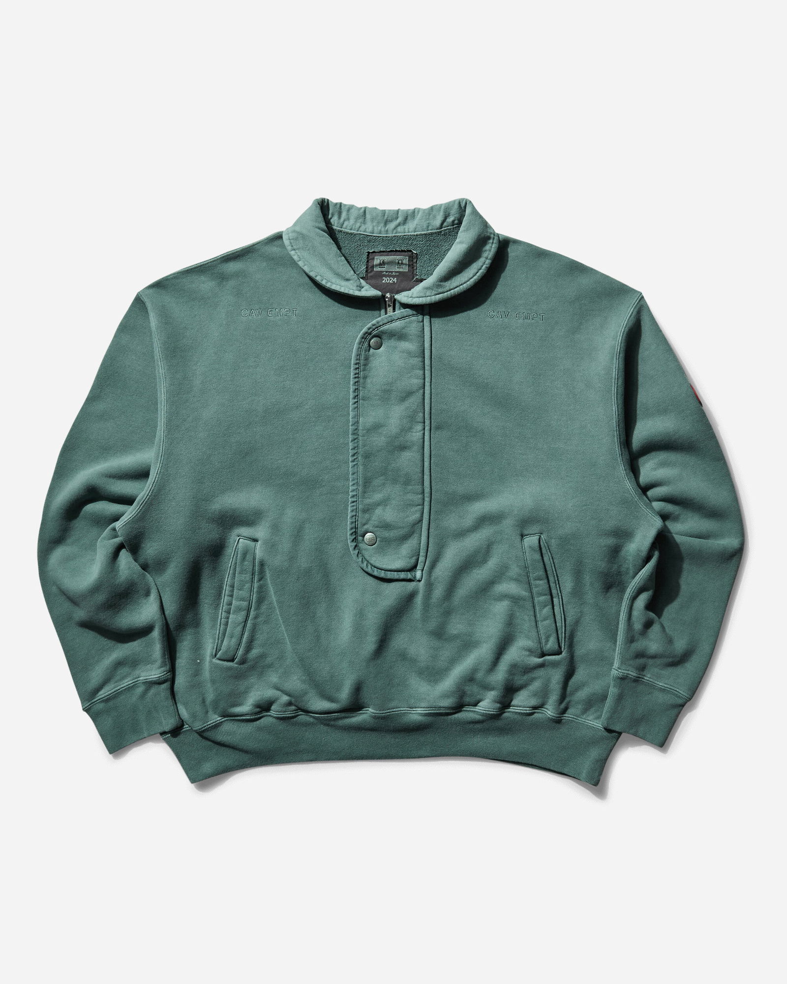 Overdye Collared Half Zip Sweatshirt