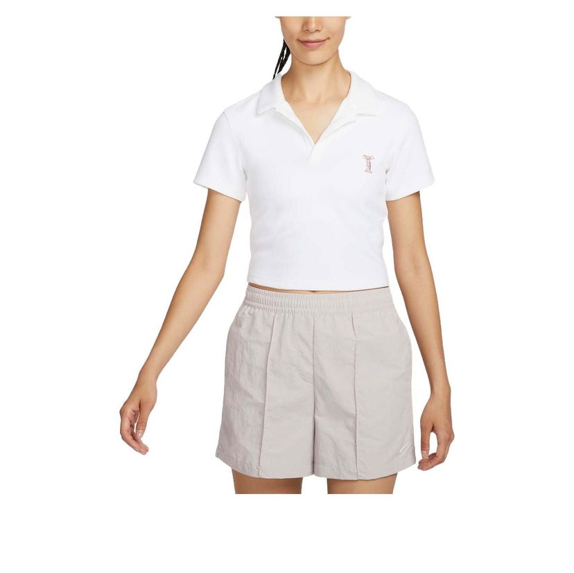 Polo tričko Nike Sportswear Cropped Polo Shirt Biela | HJ6852-100