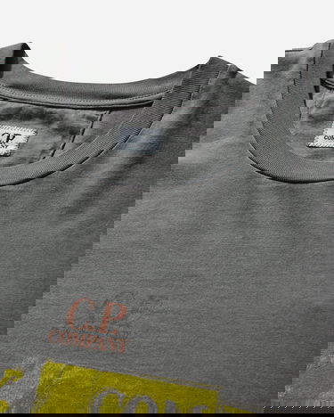 Tričko C.P. Company Horizontal Logo T-Shirt Šedá | 18CMTS309A-005431G 935, 4