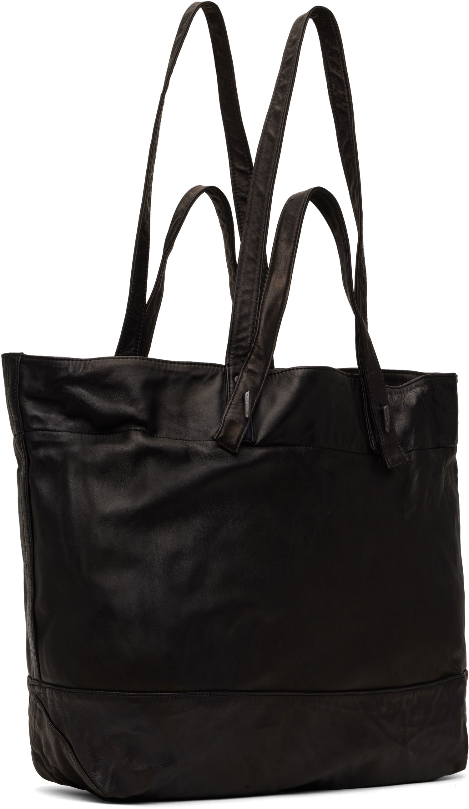 Tote bag Yohji Yamamoto YOHJI YAMAMOTO Horse Double Handle Leather Tote Čierna | HP-I01-770, 1