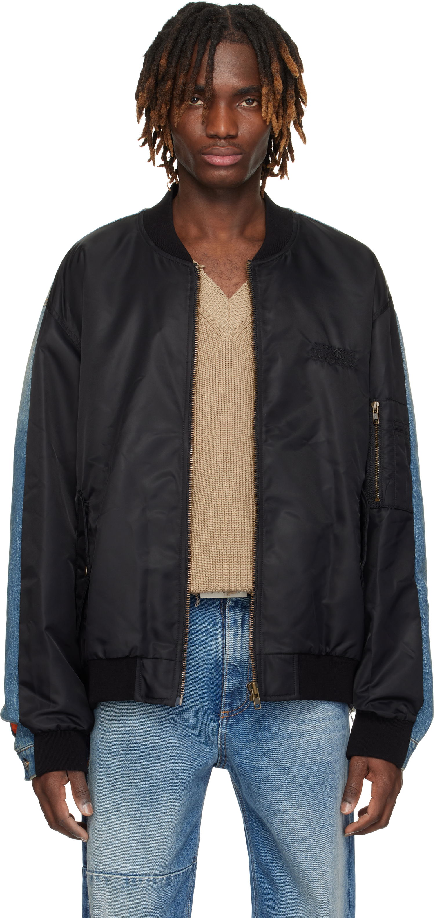 Bomber bunda Maison Margiela MM6 Maison Margiela Sports Denim Bomber Jacket Čierna | SH0AM0044 MTN038, 0