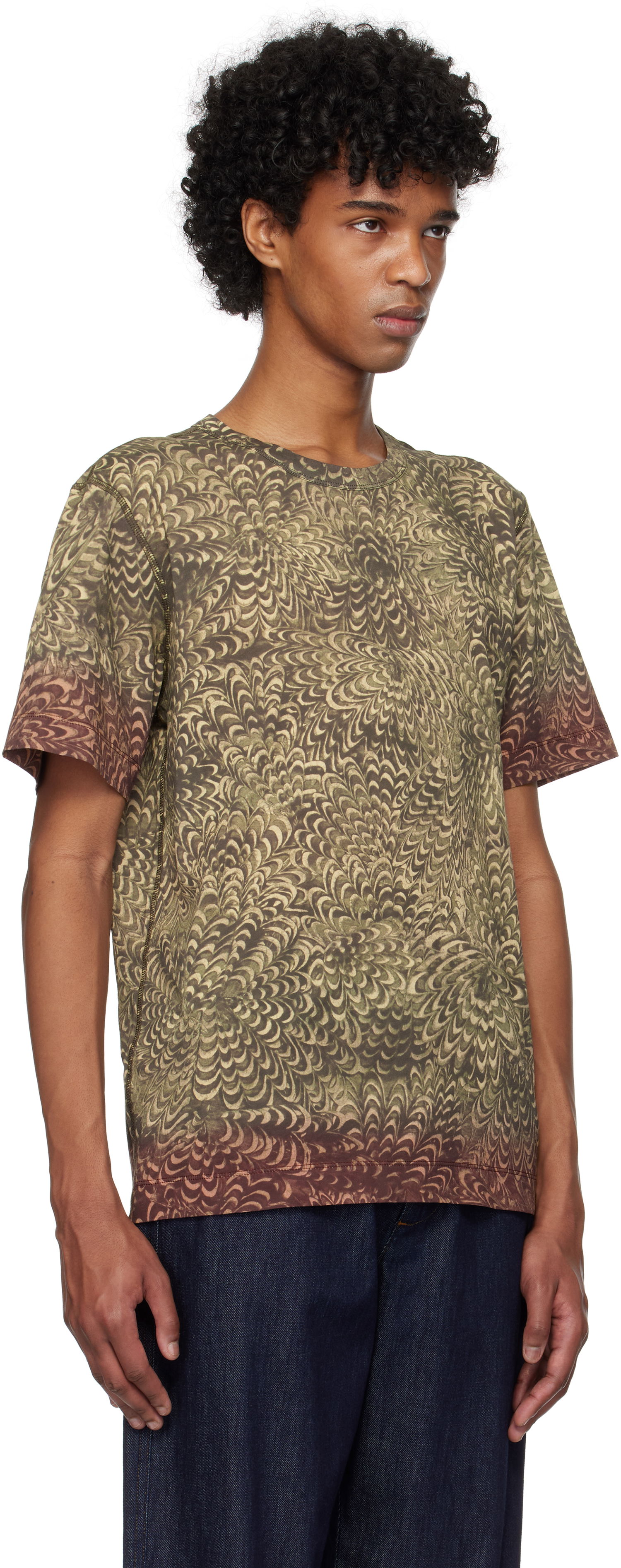 Tričko Dries Van Noten Dries Van Noten Printed Cotton T-Shirt Zelené | 251-021145-1609, 1