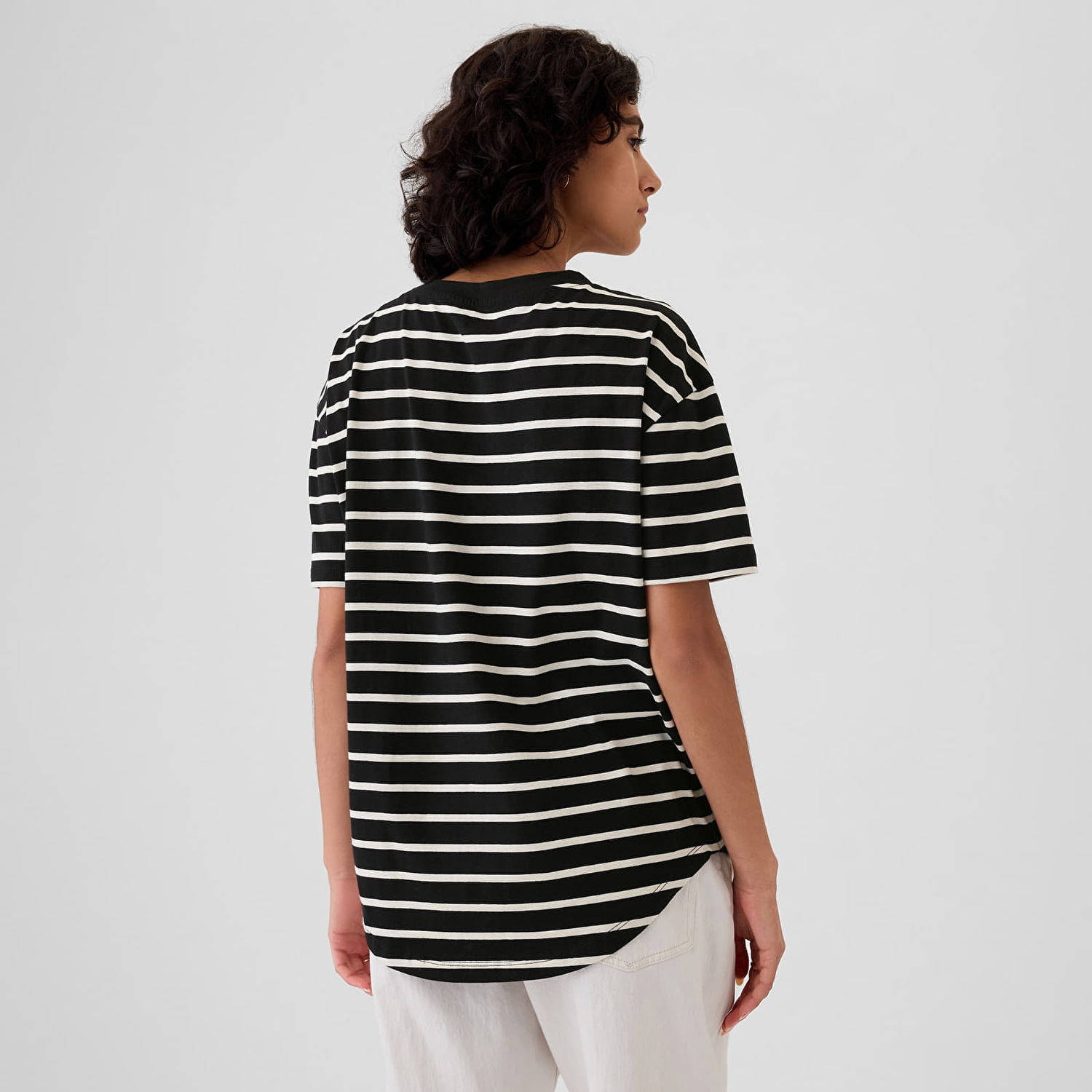 Tričko GAP T-shirt Shortsleeve Logo Tee Ivory Black Stripe M Čierna | 500012-00, 1