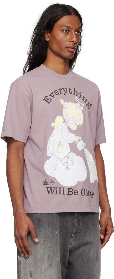 Tričko Online Ceramics Online Ceramics Precious Moments 'Everything Will Be Okay' Graphic T-Shirt Fialová | Everything Purple SS Tee, 1
