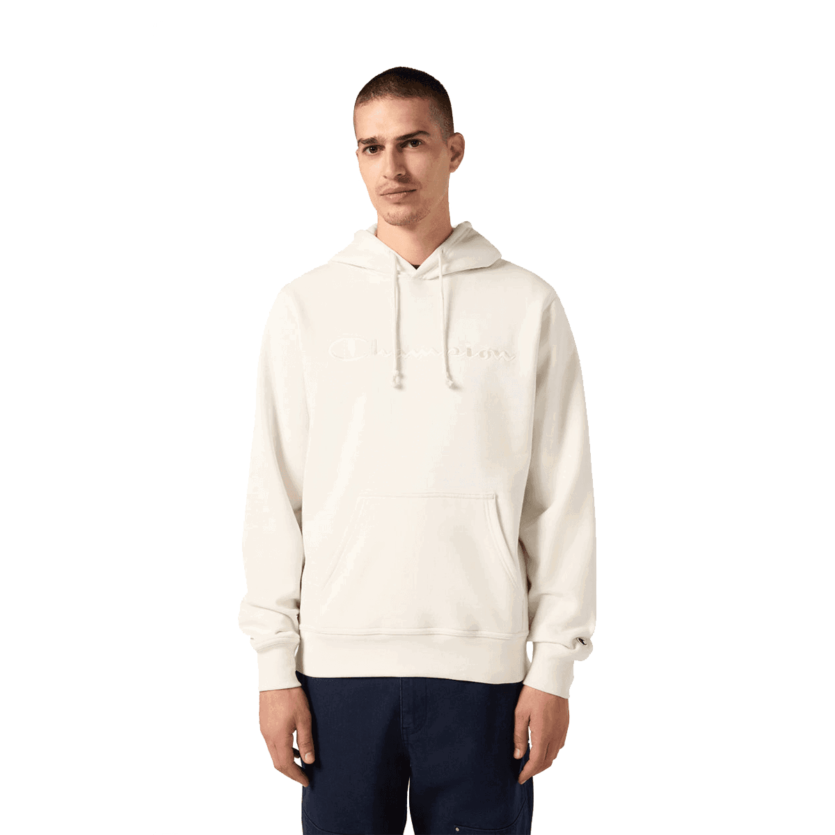 Mikina Champion Embroidered Logo Hoodie Biela | 220271-WW056, 0