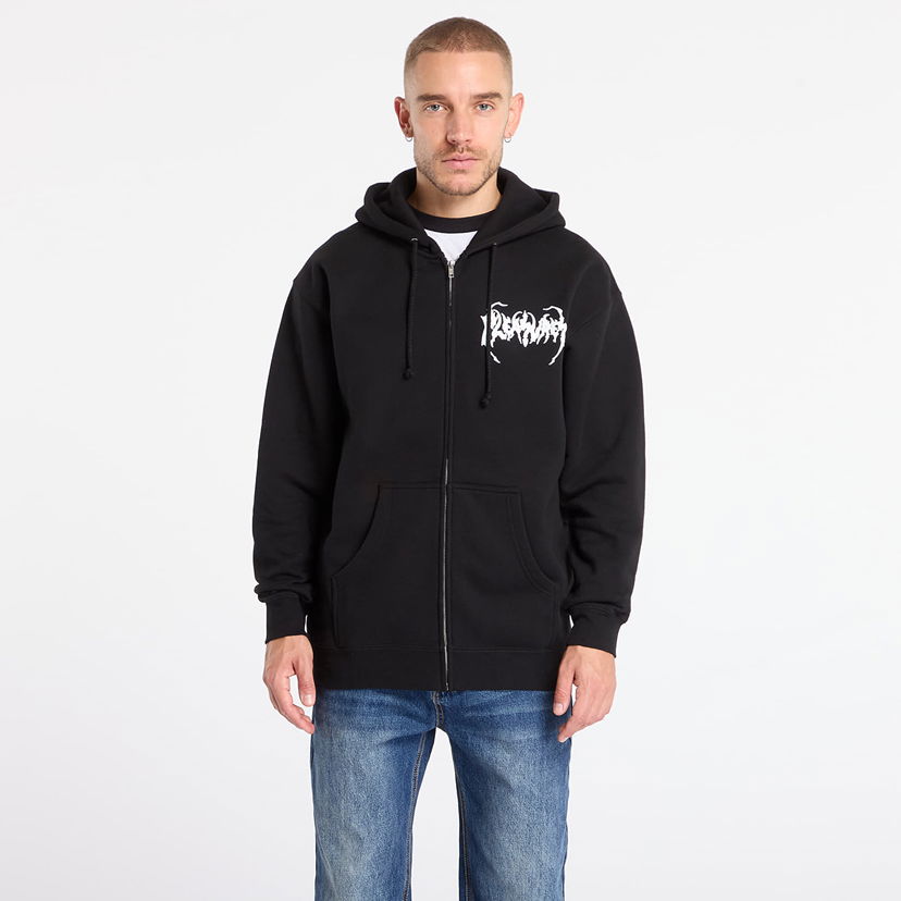Mikina Pleasures Pond Zip Hoodie Čierna | P25F072-BLACK