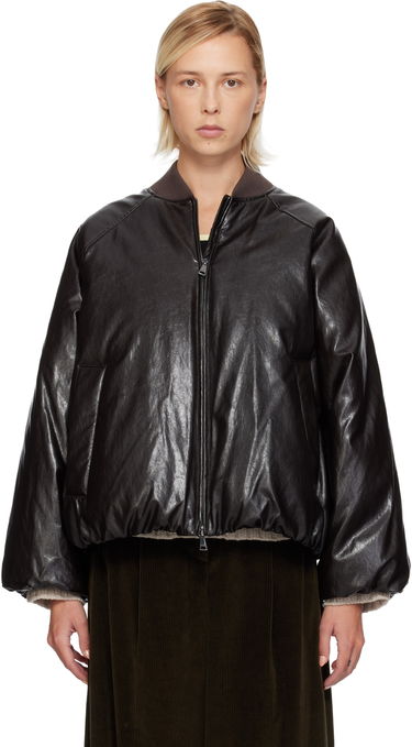 Prešívaná bunda Max Mara Potente Faux-Leather Down Jacket Hnedá | 2525486042600, 0