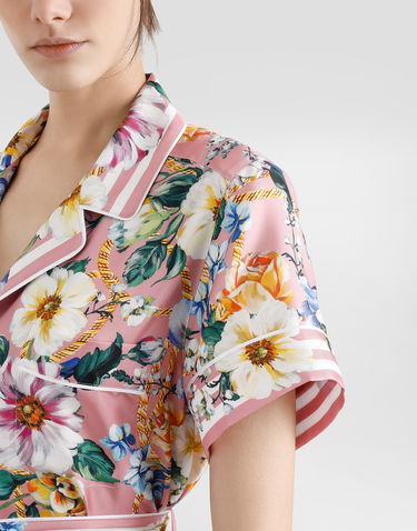 Košeľa Dolce & Gabbana Dolce & Gabbana Floral Print Twill Pajama Shirt Ružová | F5G67THI1W4HF5JC, 3