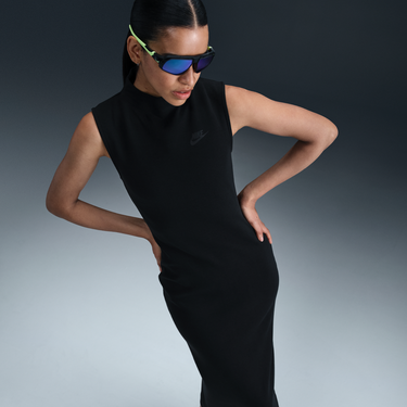 Šaty Nike Sportswear Tech Fleece Sleeveless Fitted Maxi Dress Čierna | HJ1385-010, 4