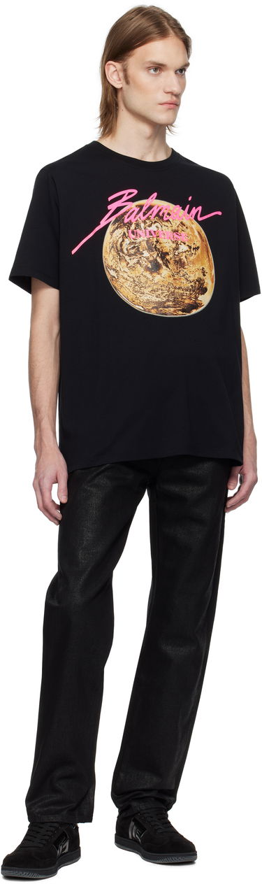 Tričko Balmain Balmain 'Universe' Logo & Planet Graphic T-Shirt Čierna | EH0EG010GE78, 3