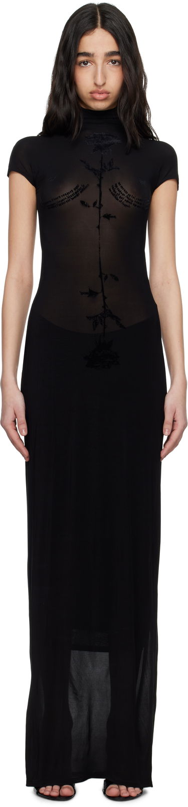 Šaty Jean Paul Gaultier Jean Paul Gaultier Viscose Jersey Maxi Dress Čierna | 25/34-F-RO389I-J082-00, 0