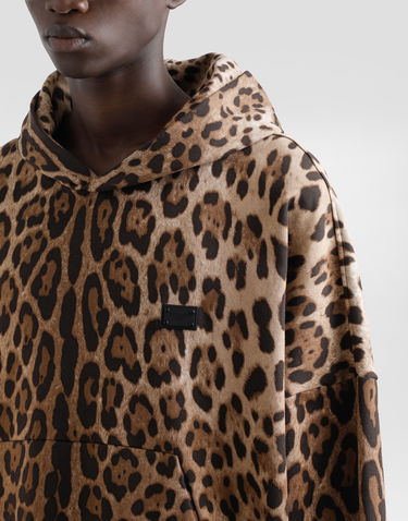 Mikina Dolce & Gabbana Dolce & Gabbana Animal Print Cotton Hoodie Hnedá | G9BJATFS785HY13M, 3