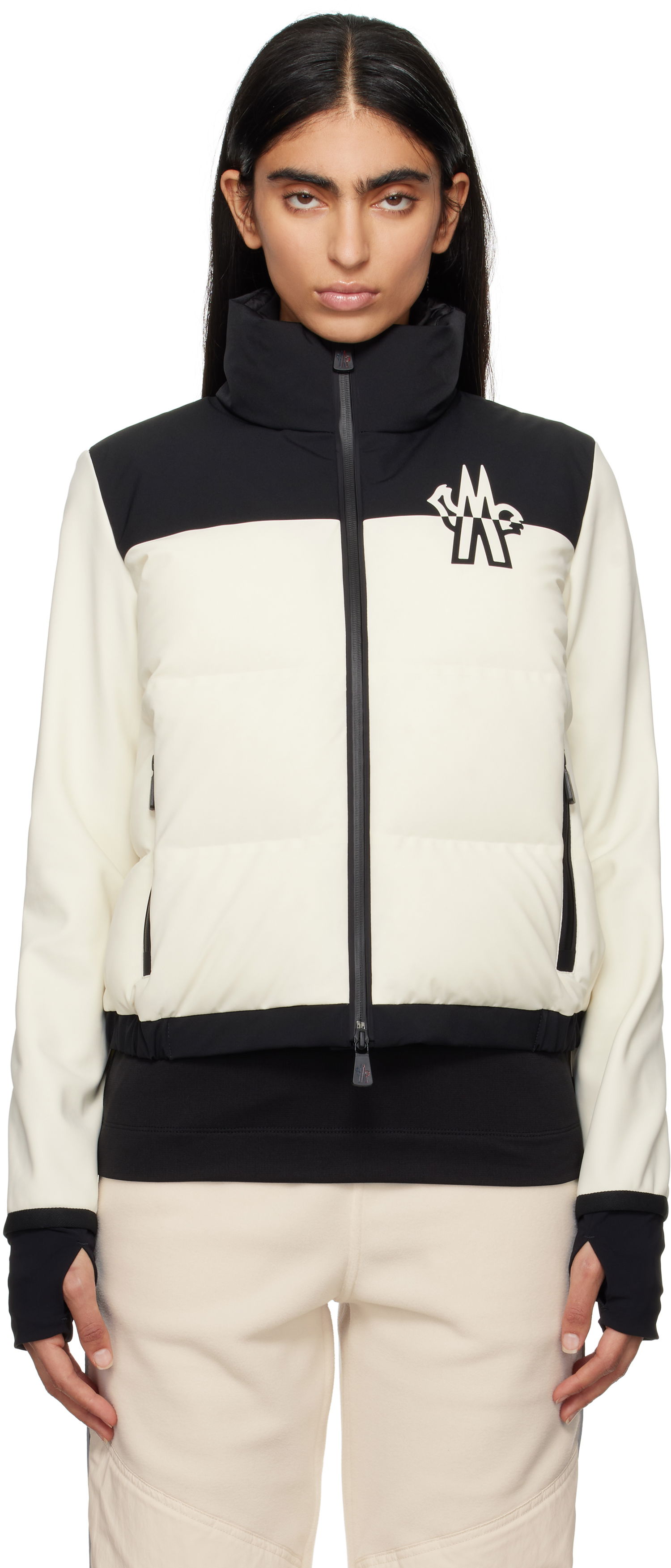 Prešívaná bunda Moncler Maglia Cropped Down Puffer Jacket Biela | 8G00012-80280, 0