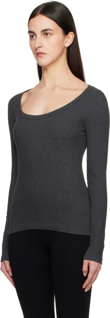 Body TOTEME TOTEME Classic Rib Long Sleeve T-Shirt Šedá | 251-WRT1060-FB0246, 3