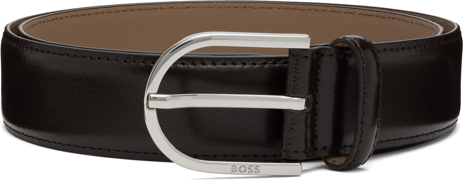 Opasok BOSS Leather Belt Čierna | 50548346, 1