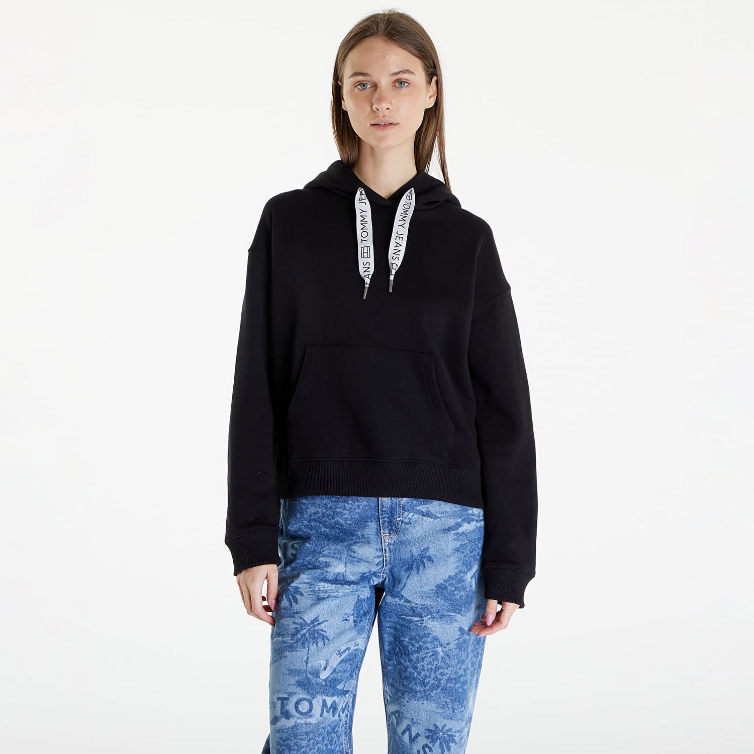 Mikina Tommy Hilfiger Boxy Logo Drawcor Hoodie Čierna | DW0DW17794 BDS, 0