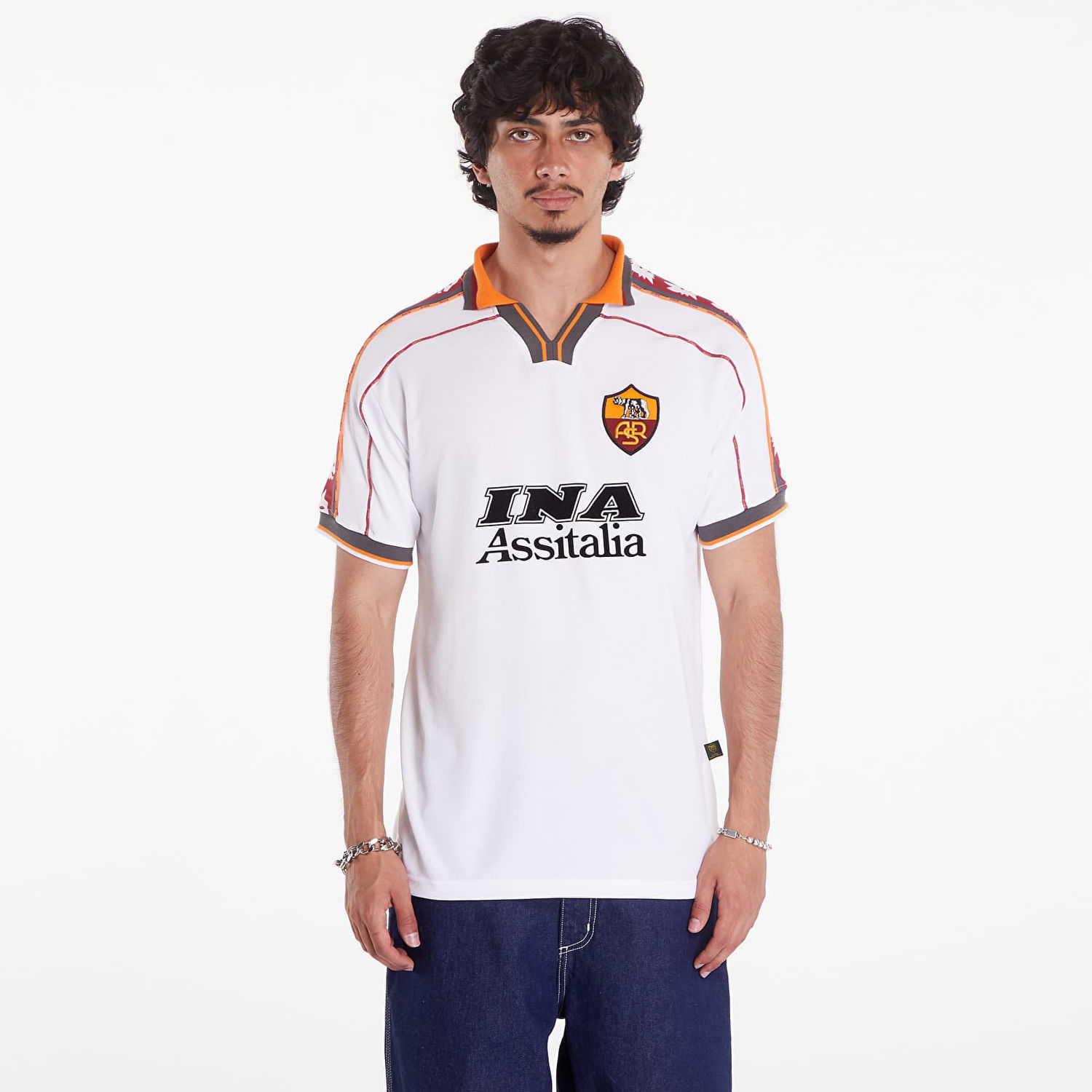 Dres COPA AS Roma 1998 - 99 Away Retro Football Shirt Biela | 379-003, 0
