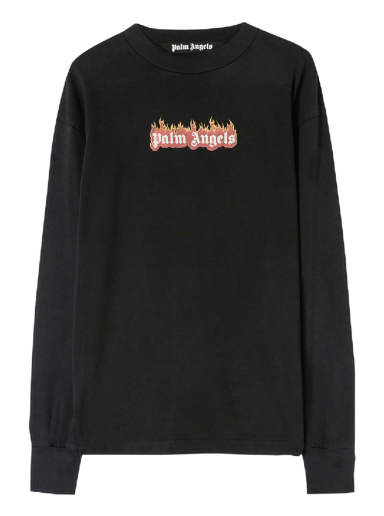 Tričko Palm Angels Burning Logo Classic Tee Čierna | PMAB002F22JER0021001