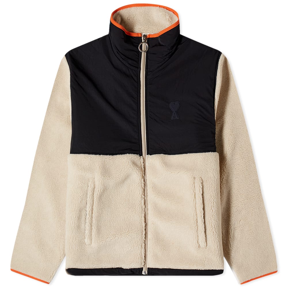 Bunda AMI Heart Sherpa Zip Fleece Jacket Čierna | HJK007-761-151, 0