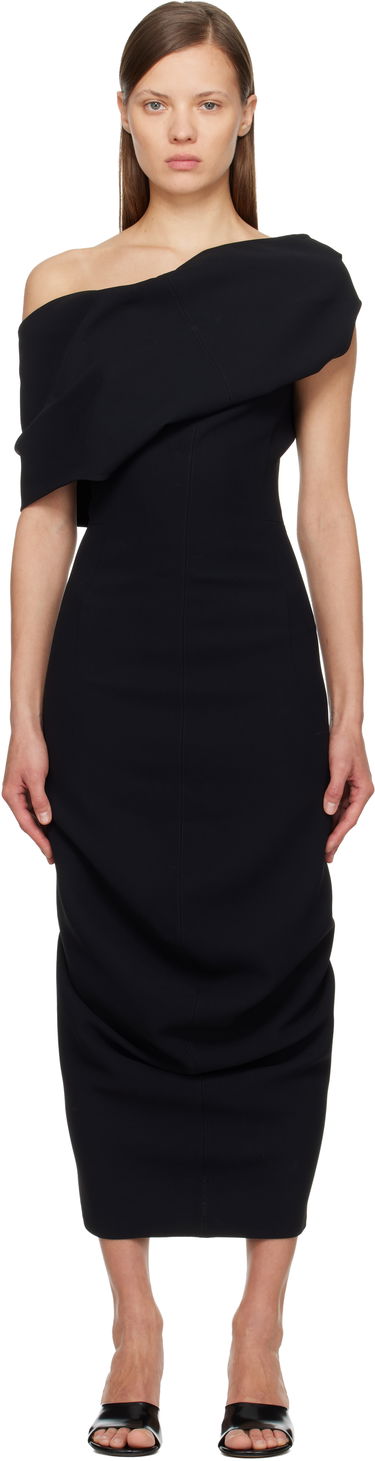 Šaty Jacquemus 'The Pesce' Asymmetric Off-Shoulder Draped Maxi Dress Čierna | 25HDRW00691AW00632, 0