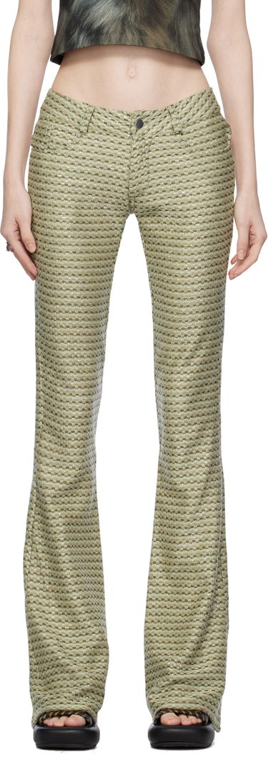 Nohavice Collina Strada Collina Strada Checked Flare Trousers Zelené | XX6012, 0