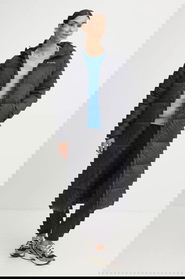 Prešívaná bunda Columbia Puffect Long Padded Hooded Jacket Čierna | 2088451, 1