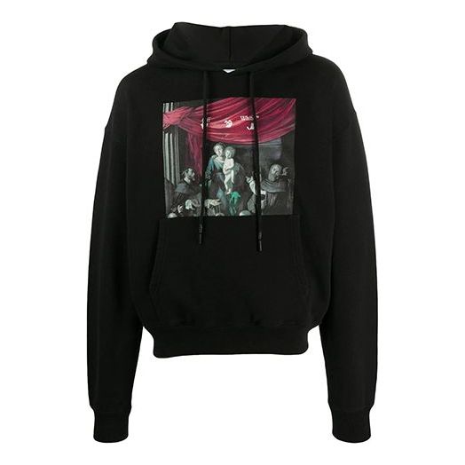 Mikina Off-White Off-White Caravaggio Paint Print Hoodie Čierna | OMBB037E20FLE0031010, 0