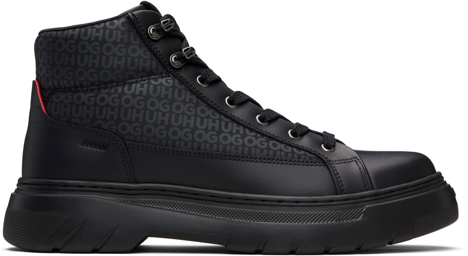 Tenisky a topánky BOSS HUGO Printed-Logo Faux-Leather Boots Čierna | 50552644, 0