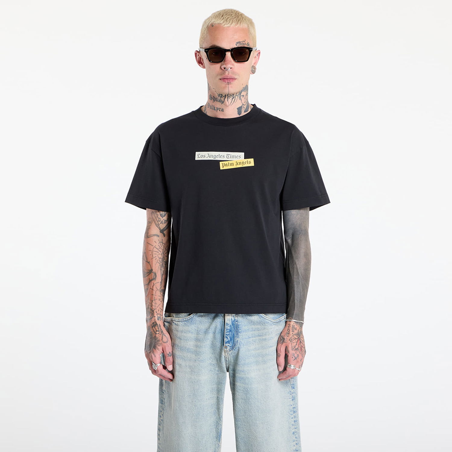 Tričko Palm Angels Palm Angels Paxlatimes Reg T-Shirt Čierna | PMAA109F25JER0041084, 0