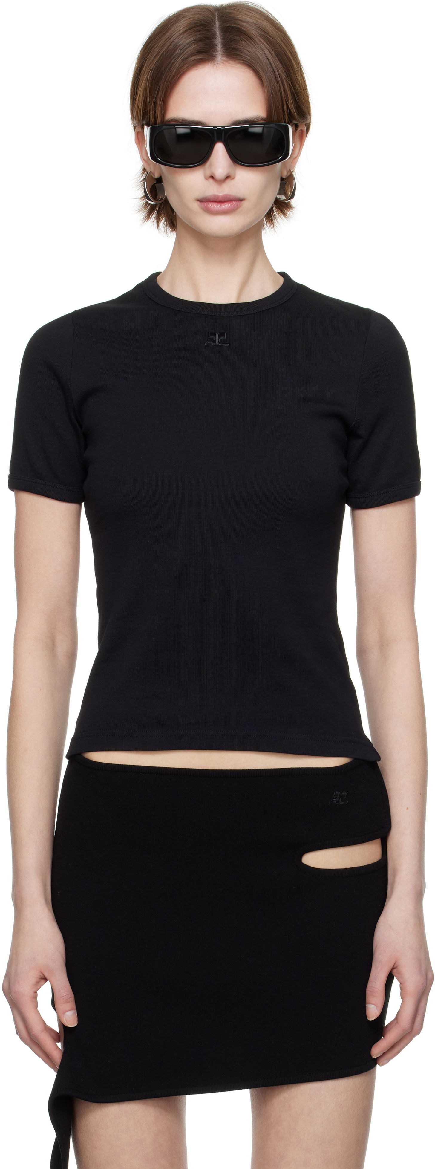 Tričko Courrèges Courrèges Heritage Slim-Fit T-Shirt Čierna | 125JTS017JS0203, 0