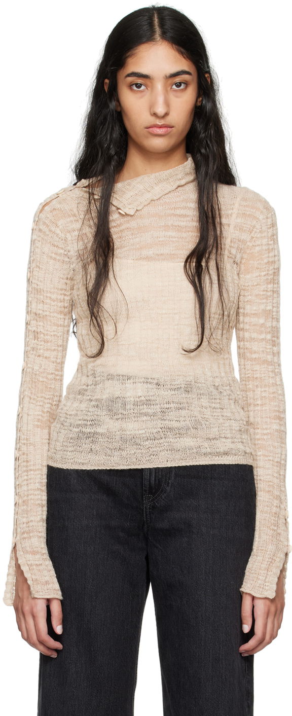 Sveter Acne Studios Beige Button Sweater Béžová | A60548-, 0