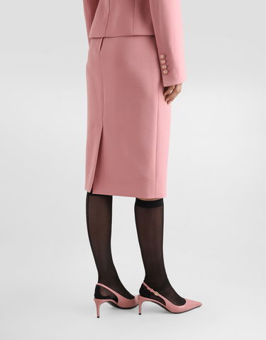 Sukňa Dolce & Gabbana Dolce & Gabbana Calf-Length Wool Pencil Skirt with DG Logo Ružová | F4CJGTFU2L8F0473, 3