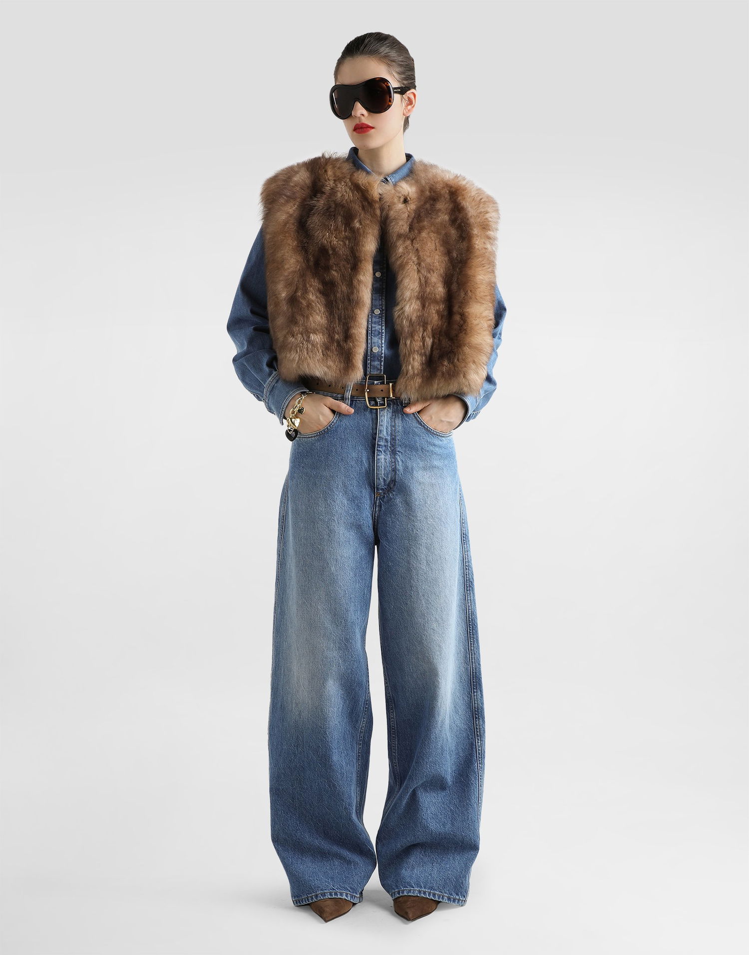 Vesta Dolce & Gabbana Dolce & Gabbana Fur Vest Hnedá | F0W6LFFUP98S9002, 1