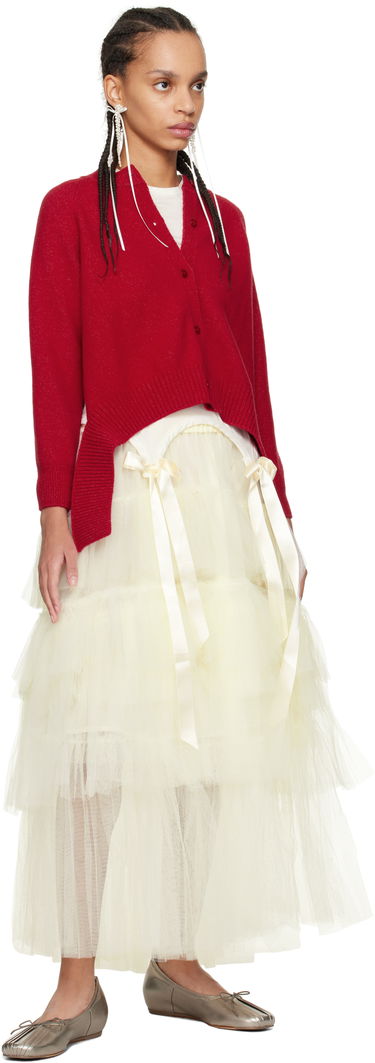 Sveter Simone Rocha Simone Rocha Open Back Cardigan Červená | LMK7 0660, 3