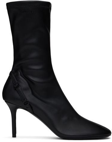 Tenisky a topánky Courrèges Stretch Faux Leather Ankle Boots with Oblique Detail Čierna | 424SAB030PL0128, 0