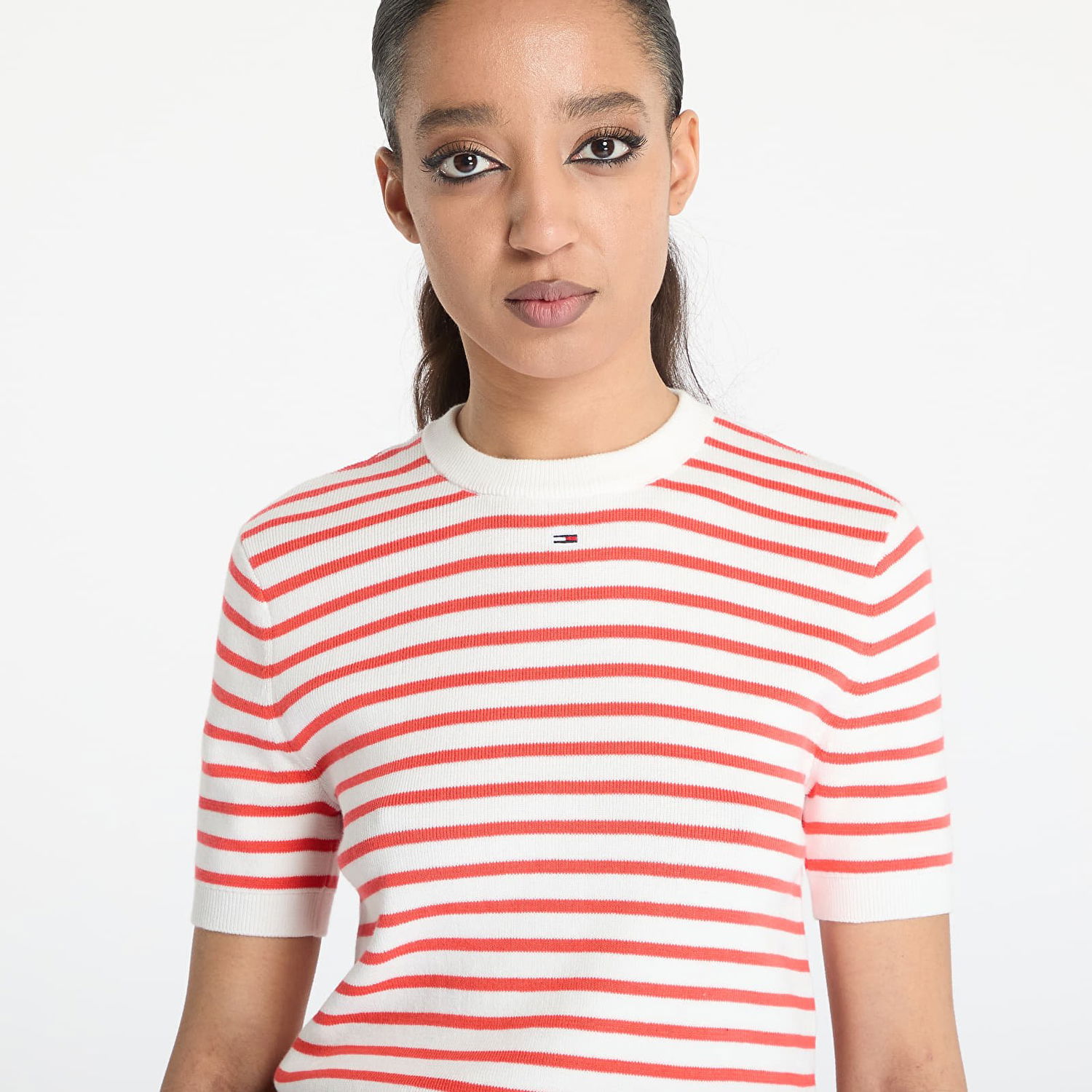 Tričko Tommy Hilfiger Tommy Jeans Essential Short Sleeve Striped Sweater Biela | DW0DW19336 0EX, 1