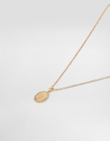Náhrdelník Dolce & Gabbana Chain Necklace with Crystal-Embellished Oval Sacred Image Pendant Žltá | WNN5D6W1111ZOO00, 2