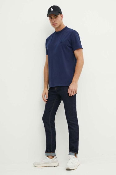 Tričko Polo by Ralph Lauren Navy Blue T-Shirt with Embroidered Logo Modrá | 710936509, 1