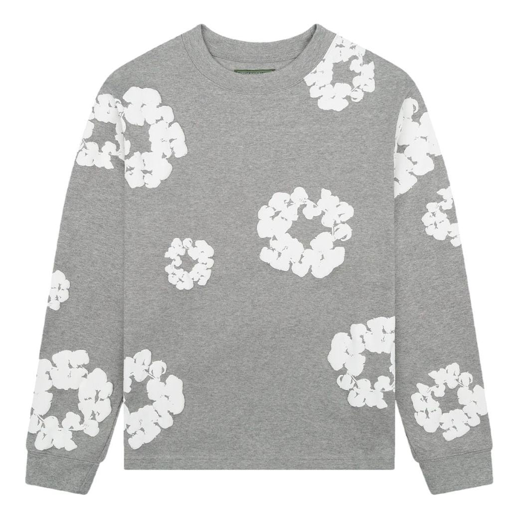 Tričko Denim Tears Denim Tears Wreath Long Sleeve T-Shirt Šedá | DT-034, 0