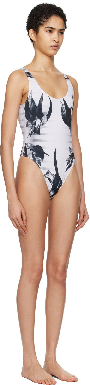 Plavky Jean Paul Gaultier Jean Paul Gaultier 'The Flower Body Morphing Marinière' One-Piece Swimsuit Biela | 25/33-F-MB026-J574-010200, 1