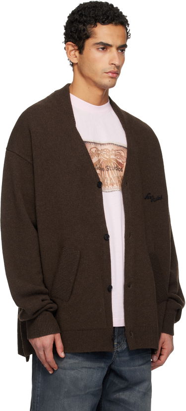 Sveter Acne Studios Wool V-Neck Cardigan Hnedá | B60381-, 1