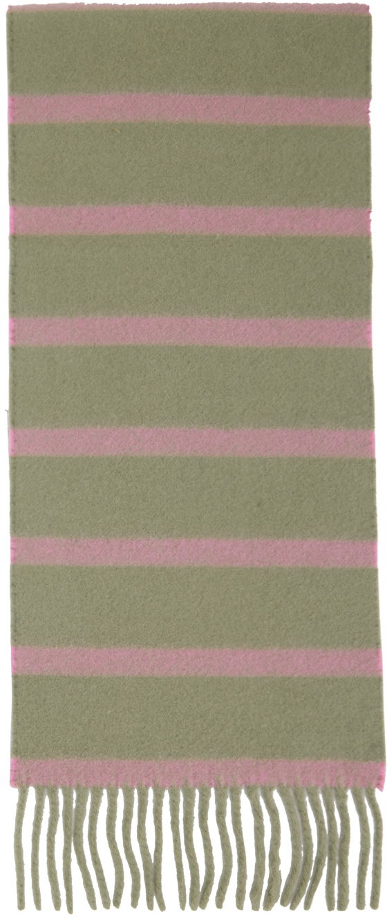 Green & Pink Striped Scarf