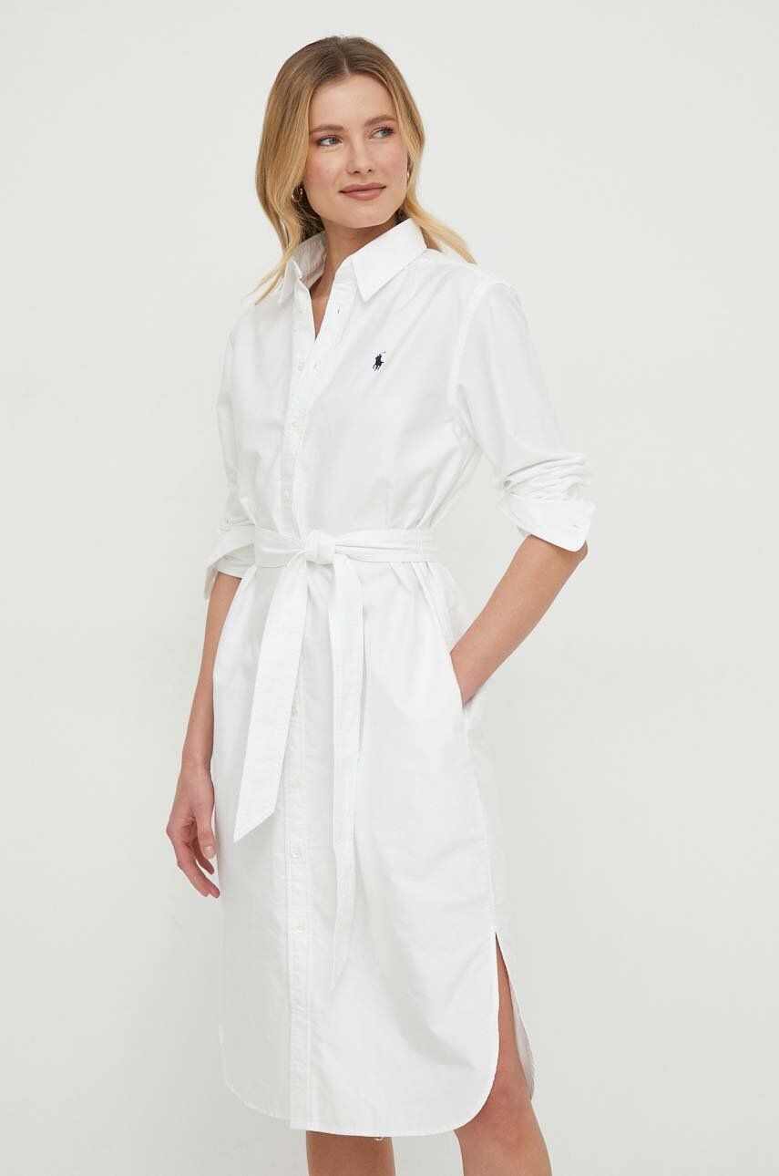 Šaty Polo by Ralph Lauren Mini Shirt Dress Ralph Lauren Biela | 211928804, 0