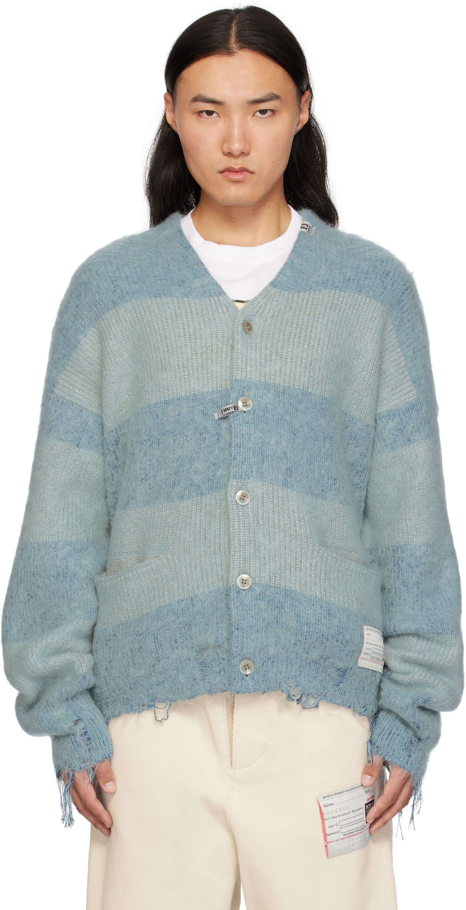 Sveter Maison MIHARA YASUHIRO Mohair Knit Cardigan Modrá | A13CD511, 0