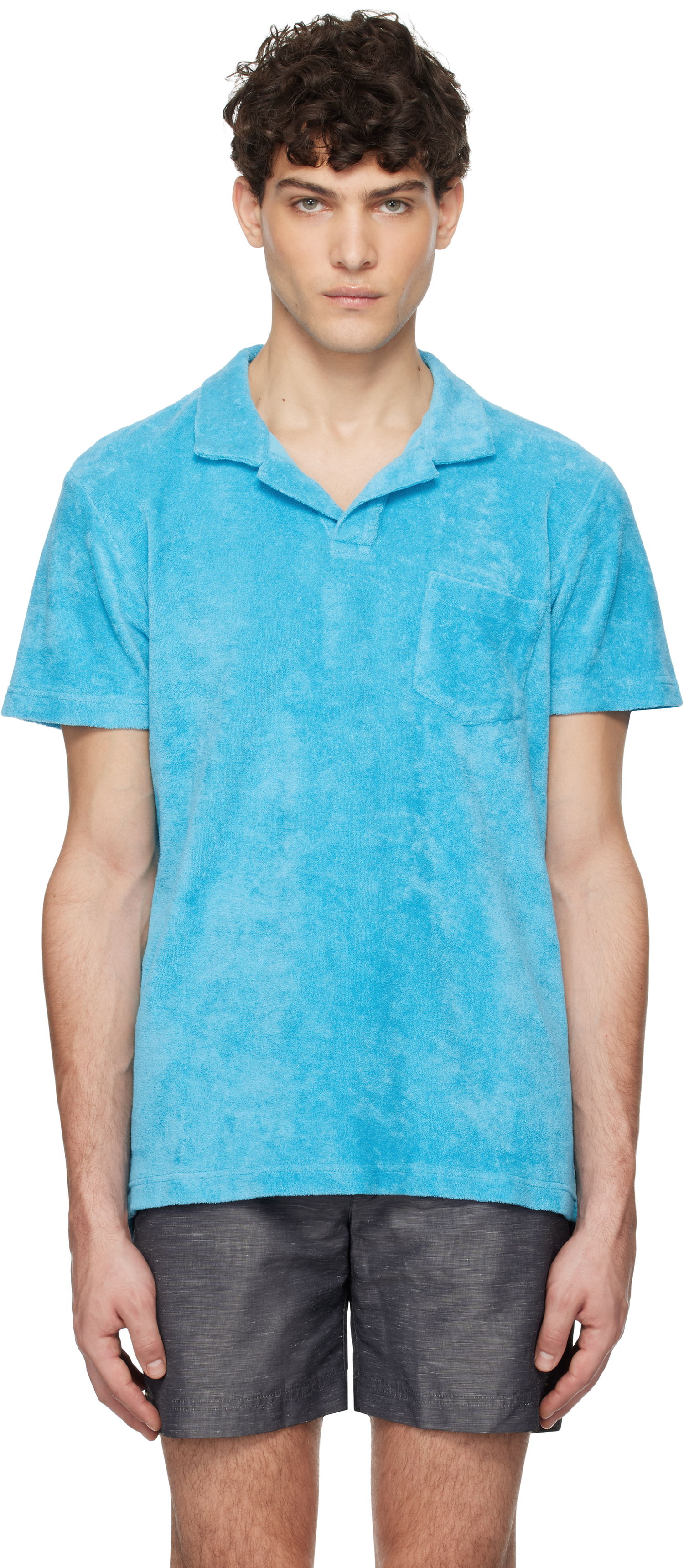 Polo tričko Orlebar Brown Orlebar Brown Terry Towelling Polo Shirt Modrá | 280079, 0