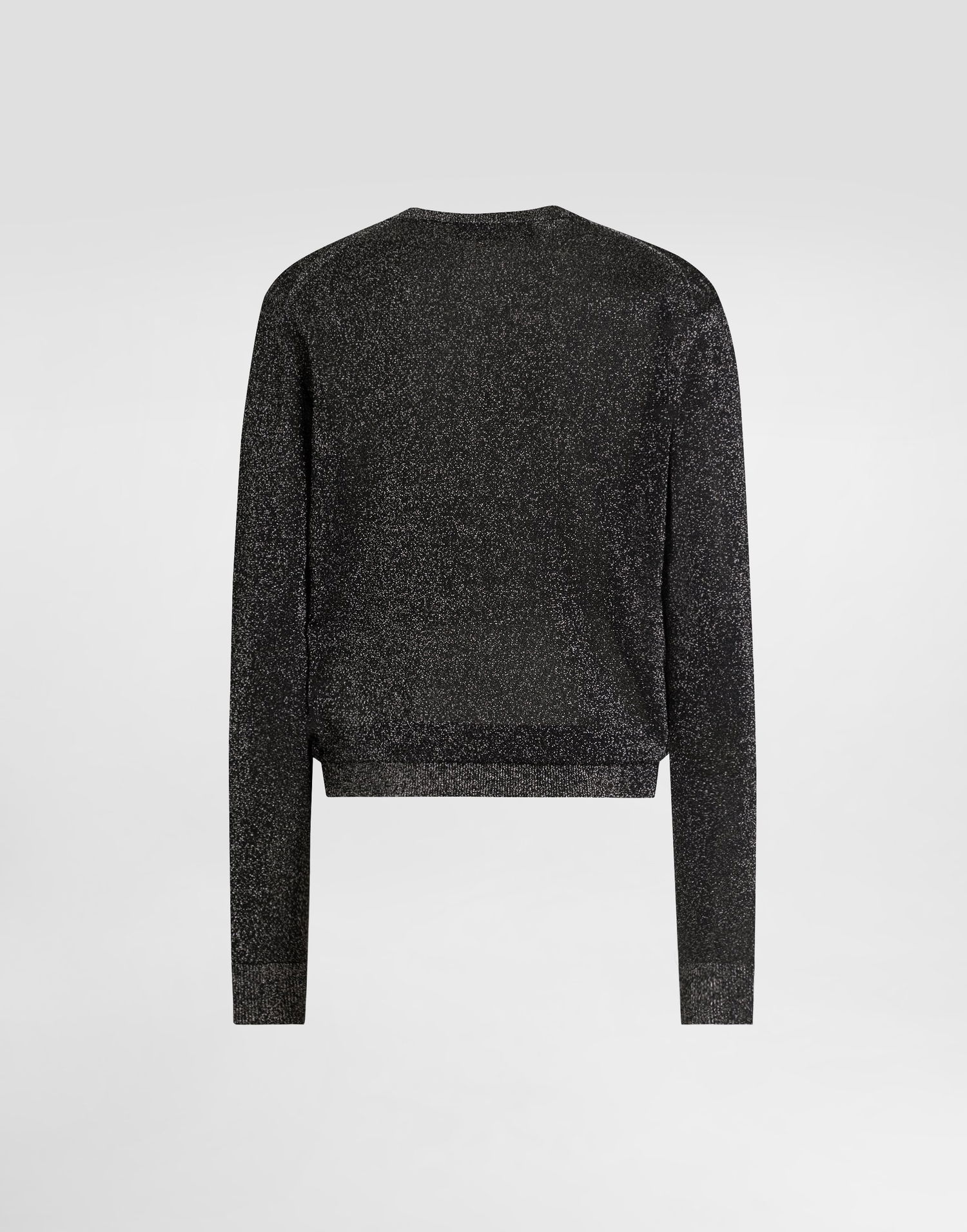 Sveter Dolce & Gabbana Metallic Viscose Crew Neck Long Sleeve Pullover Čierna | FXXB8TJGMCES8001, 1