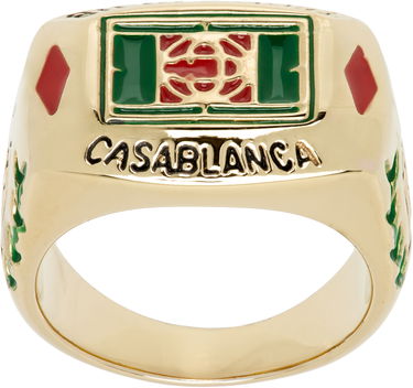 Prsteň Casablanca Gold Tone Tennis Club Enamel Signet Ring Metalická | APF25-JW-087-01, 3