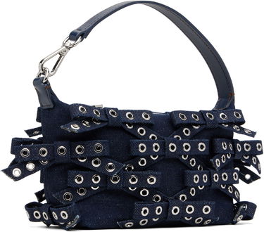 Kabelka GANNI GANNI Bow Eyelet Butterfly Denim Pouch Bag Navy | A6378, 1