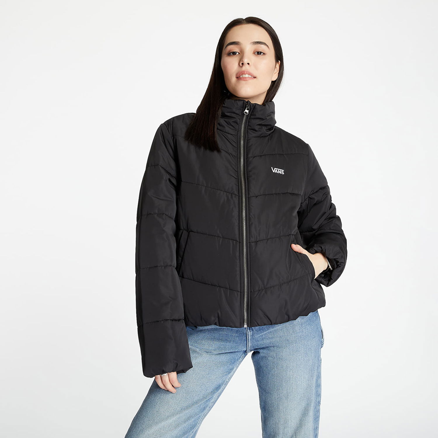 Prešívaná bunda Vans Foundry V Puffer Jacket Čierna | VN0A4V8MBLK1, 0