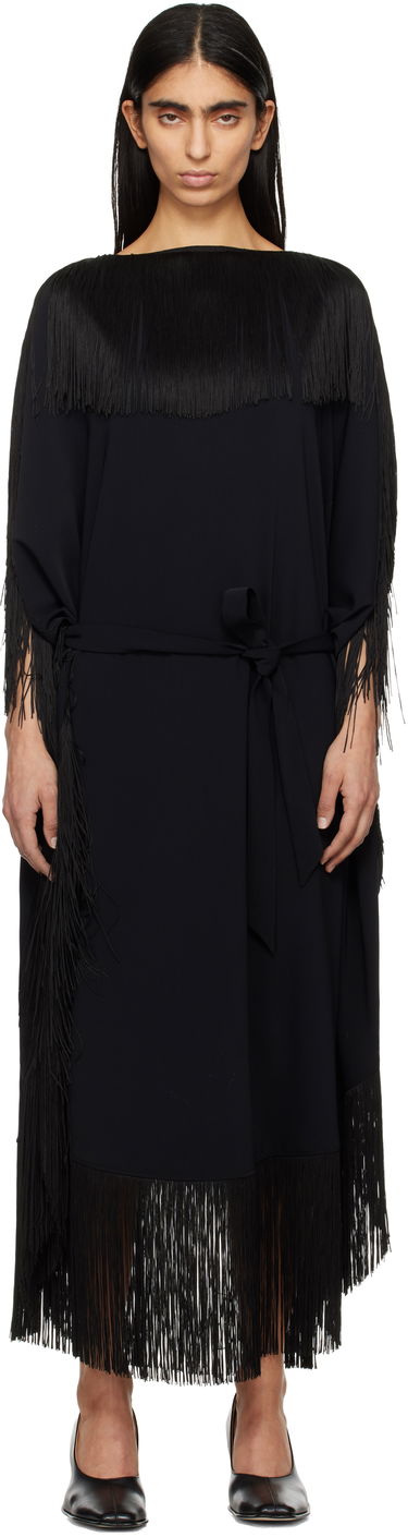 Šaty Maison Margiela MM6 Maison Margiela Fluid Fringe Midi Dress Čierna | S52DD0061 S37977, 0